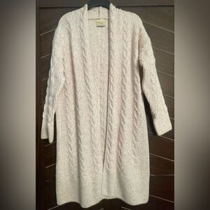 Elie. Elie Tahari long line open front cardigan cable detail confetti yarn small